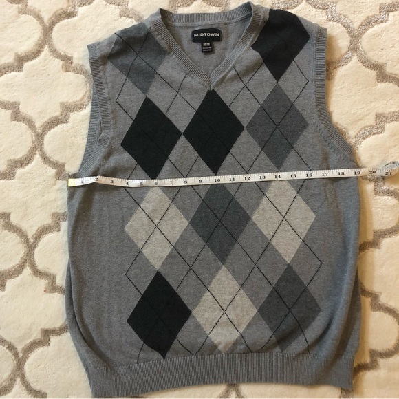Vintage argyle grey sweater vest - Picture 4 of 6
